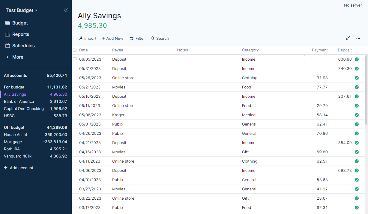 Actual Budget screenshot