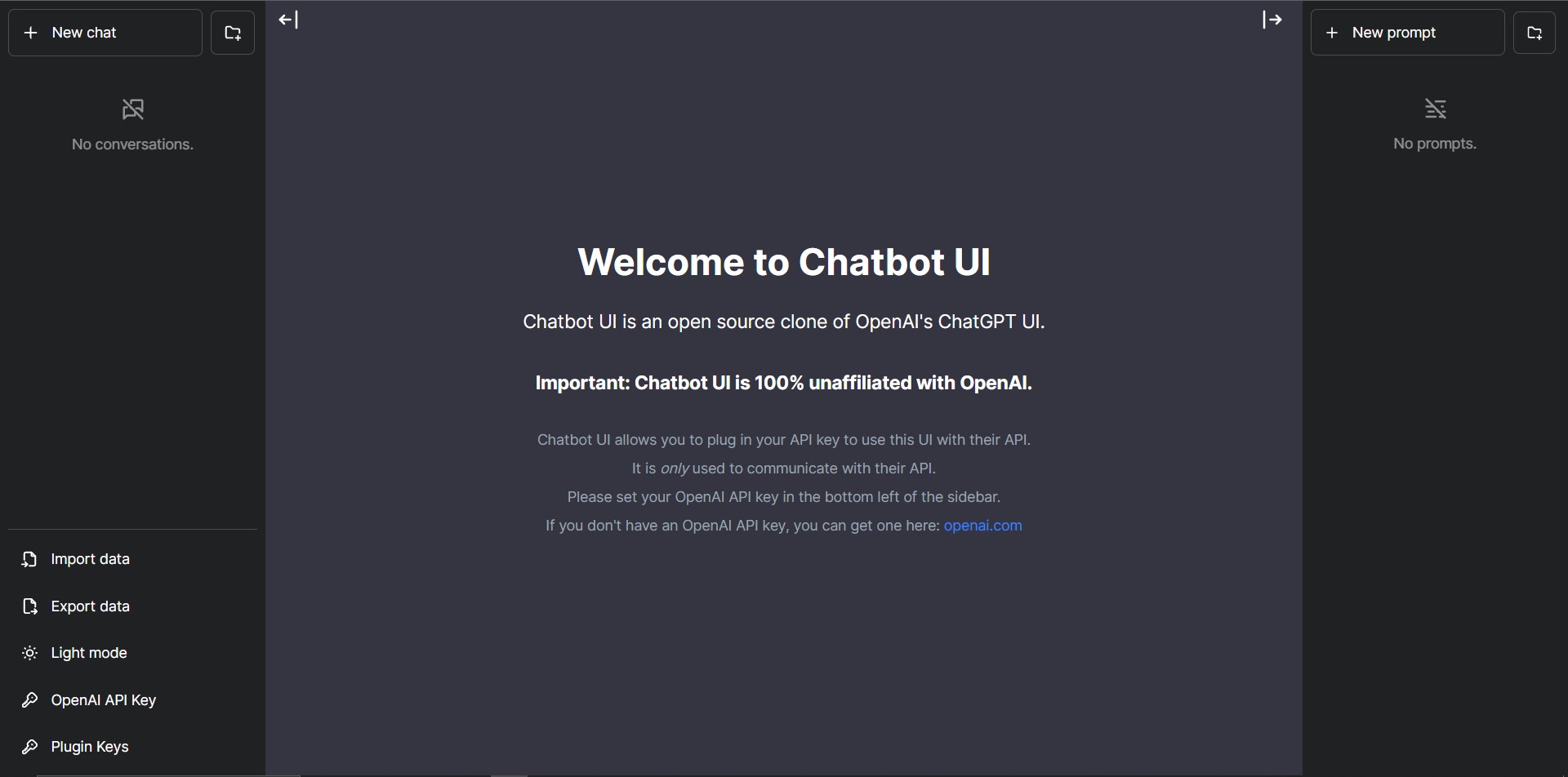 Chatbot UI screenshot