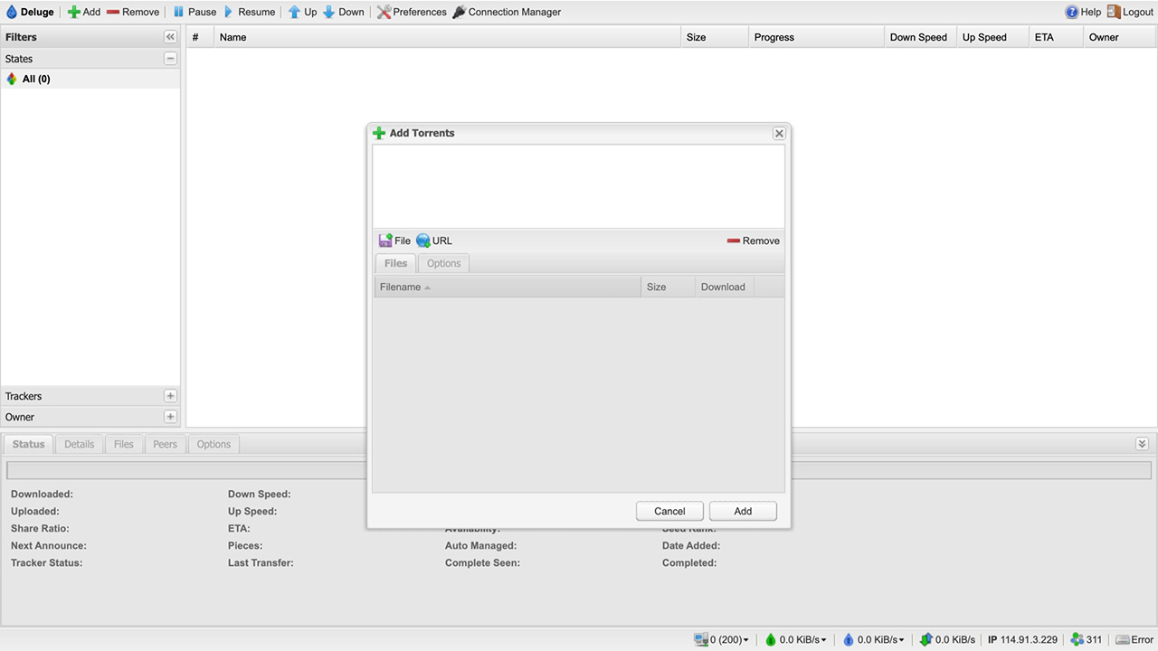 Deluge screenshot
