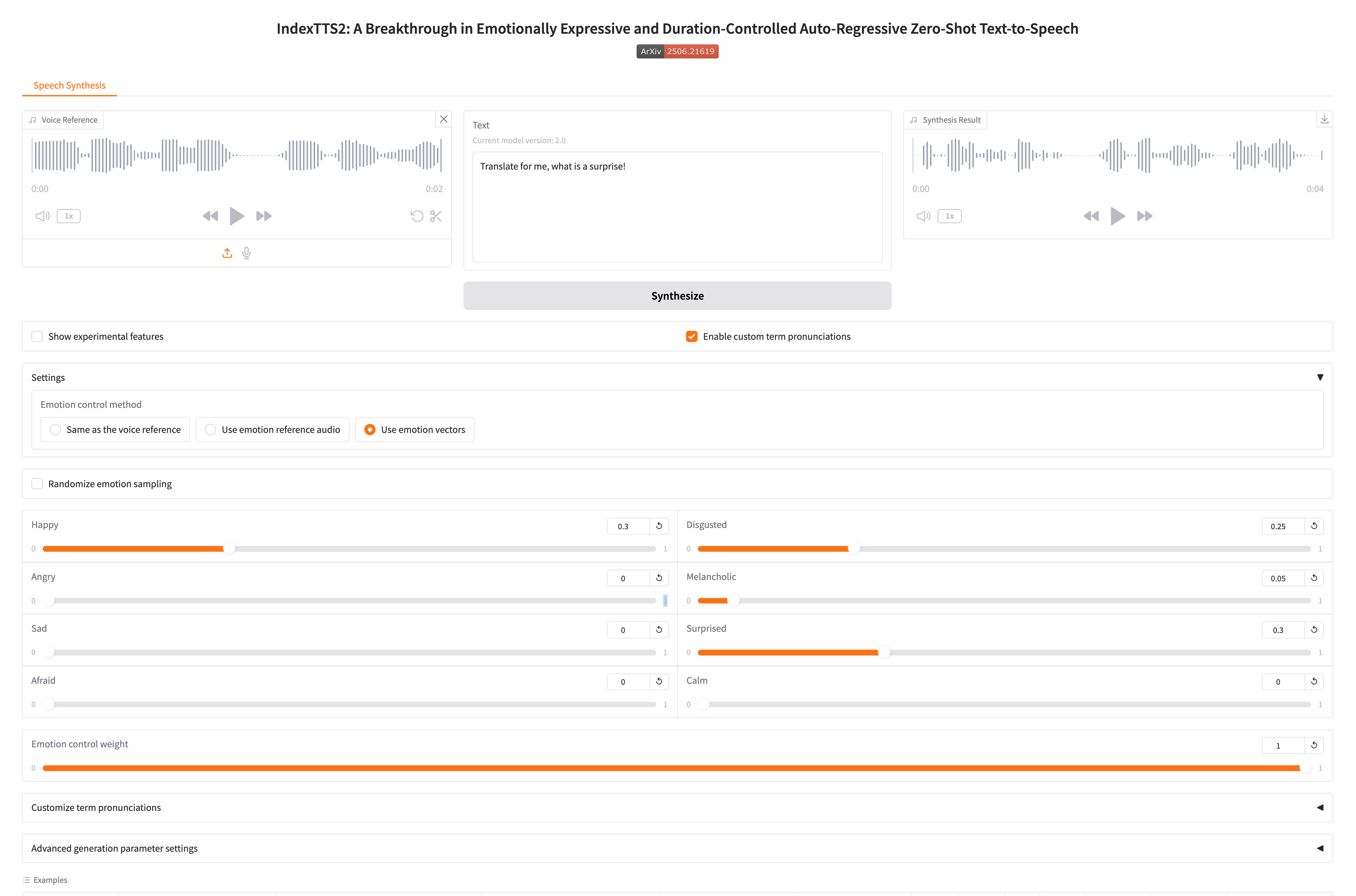 Index-TTS screenshot