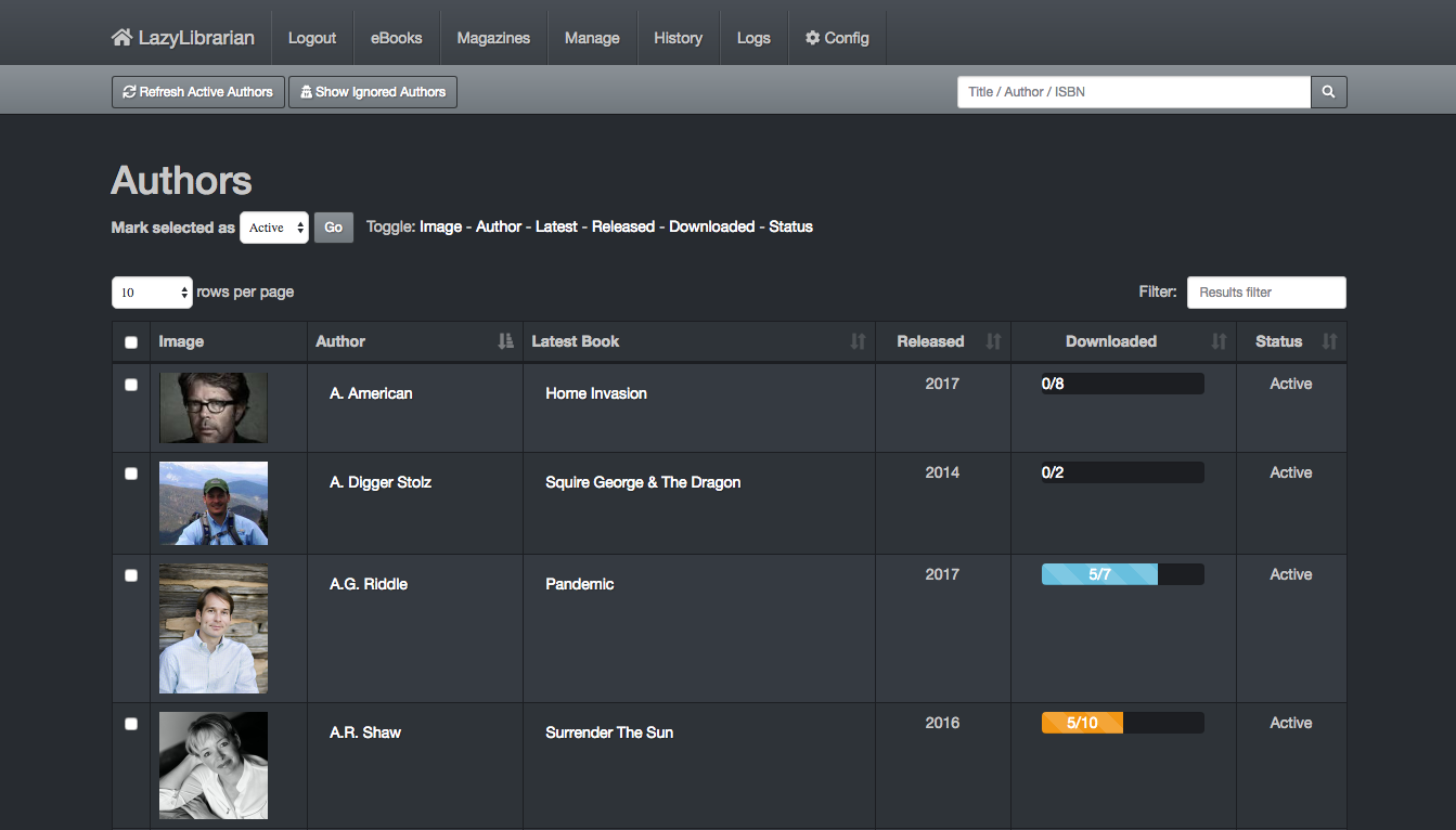 Lazylibrarian screenshot