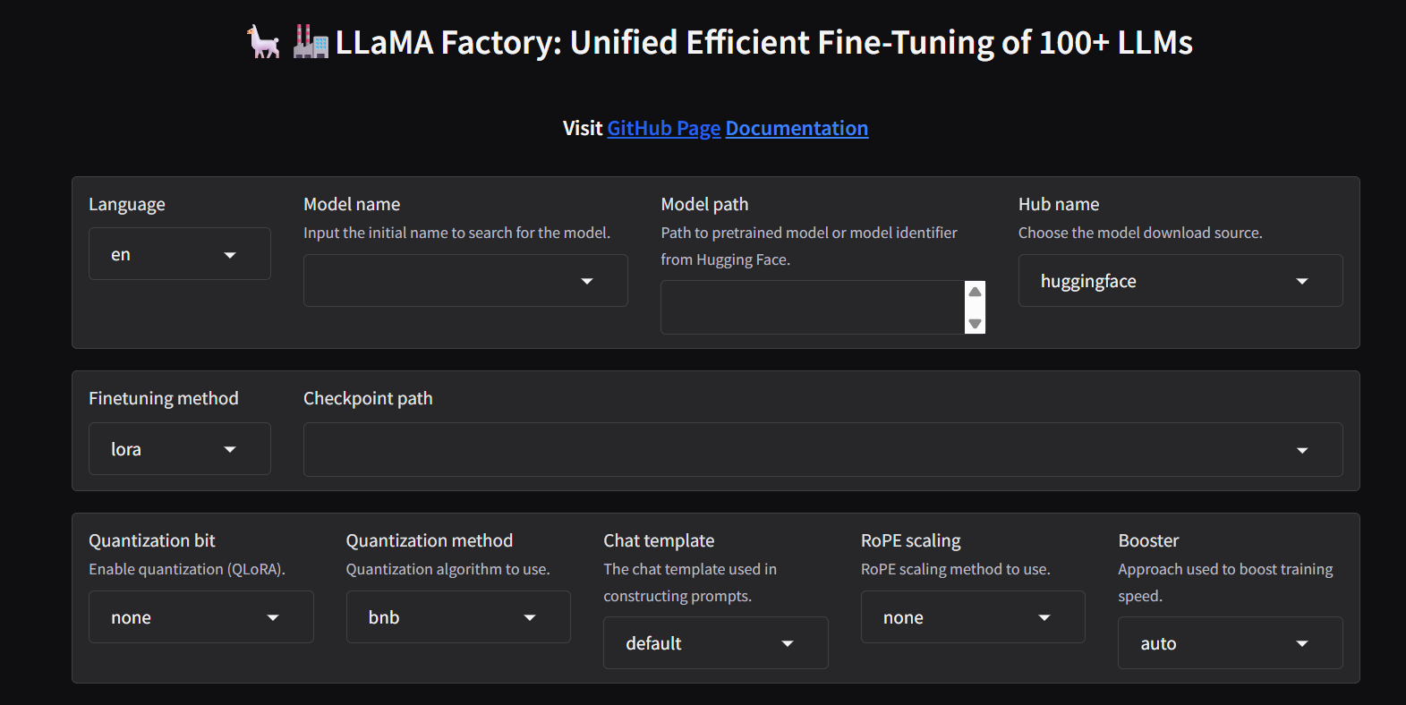 LLaMA Factory(Nvidia GPU) screenshot