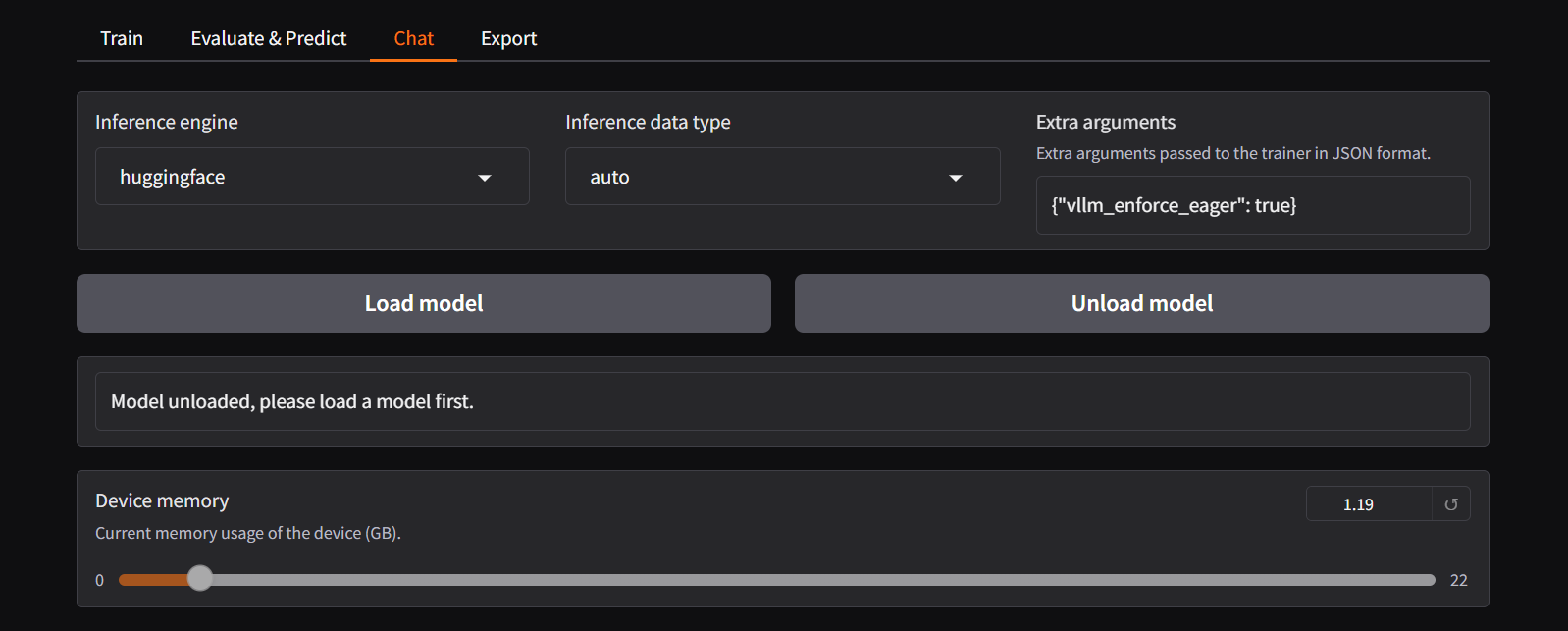 LLaMA Factory(Nvidia GPU) screenshot