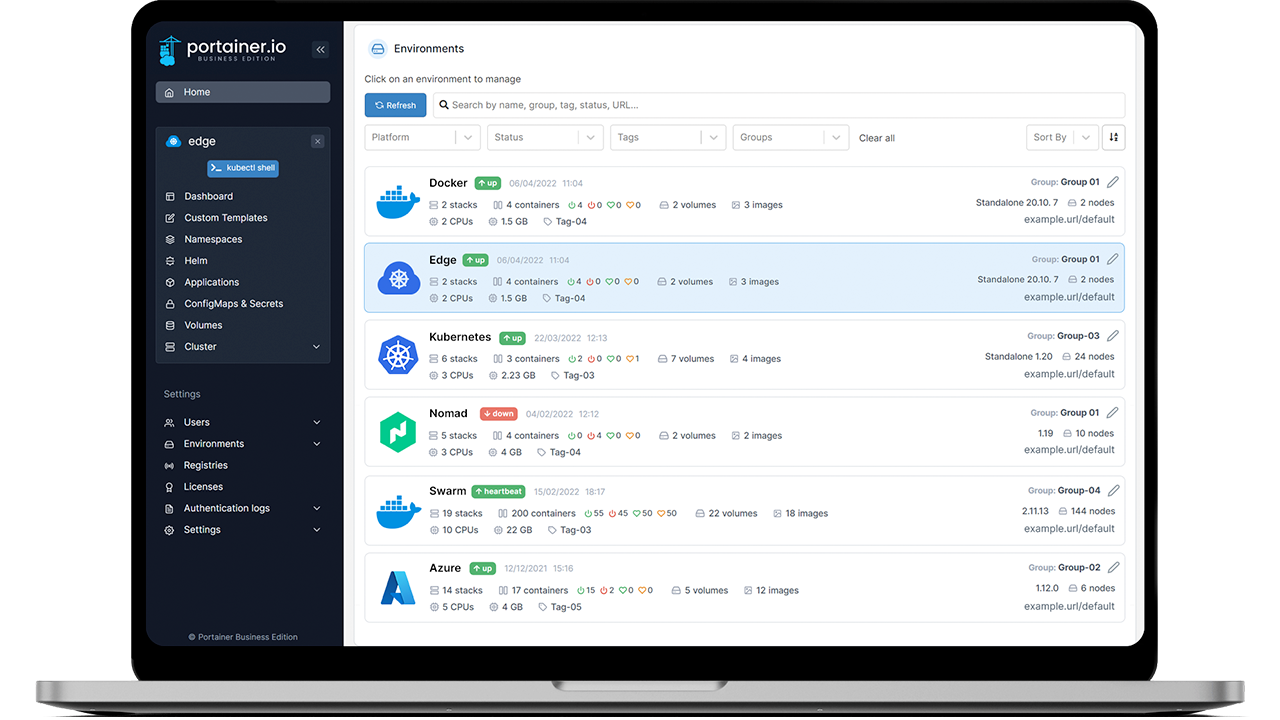 Portainer screenshot