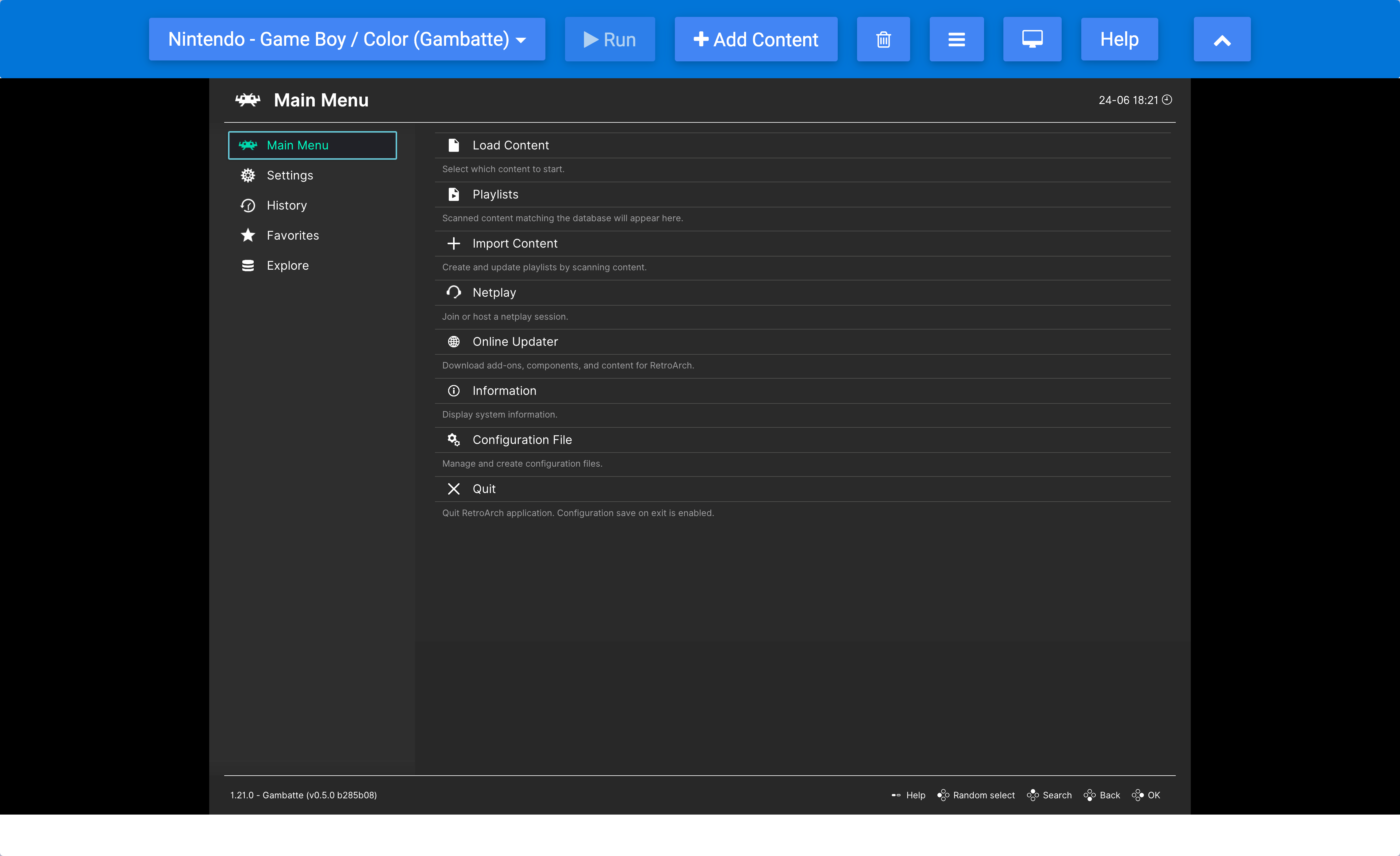 RetroArch screenshot