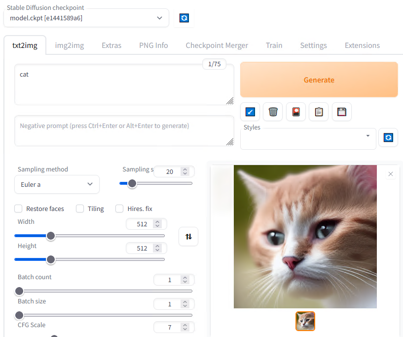 Stable Diffusion screenshot