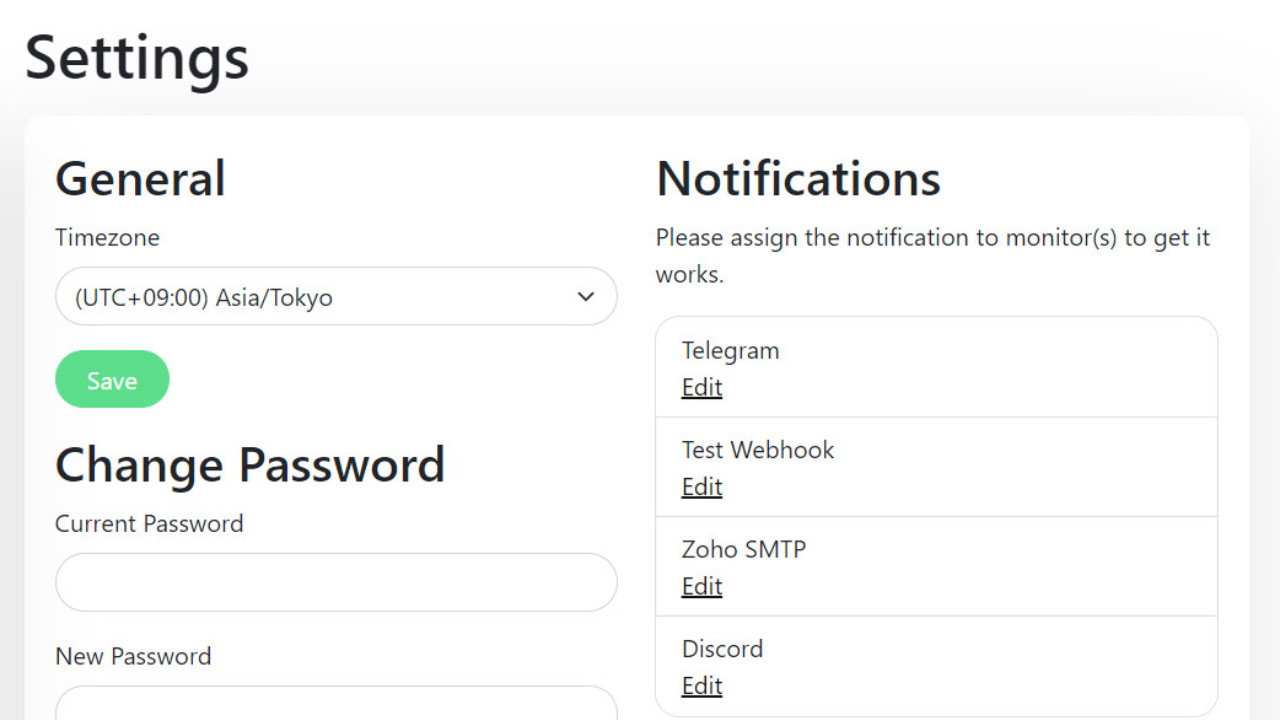 Uptime Kuma screenshot
