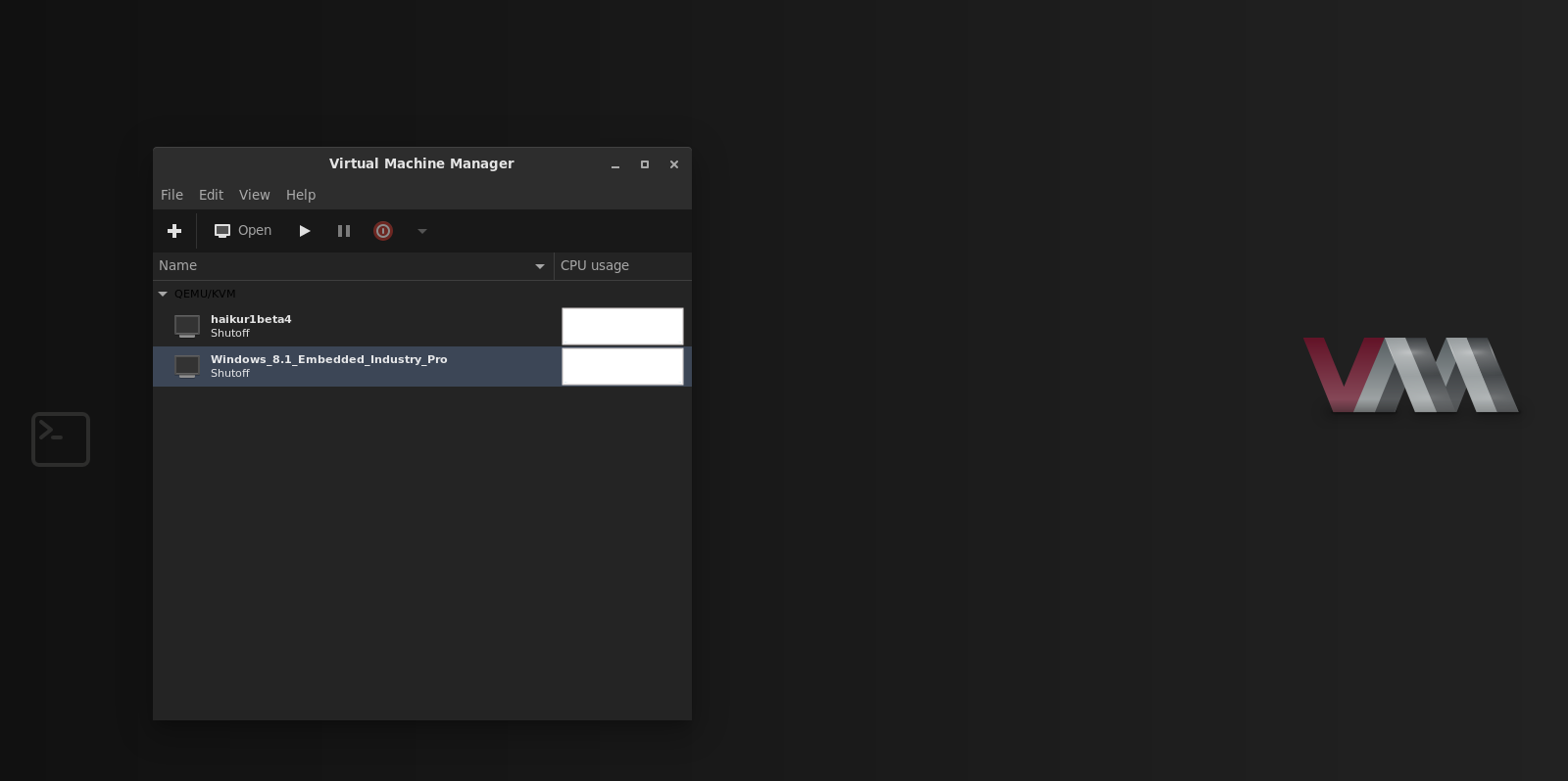 Virtual Machine Manager screenshot