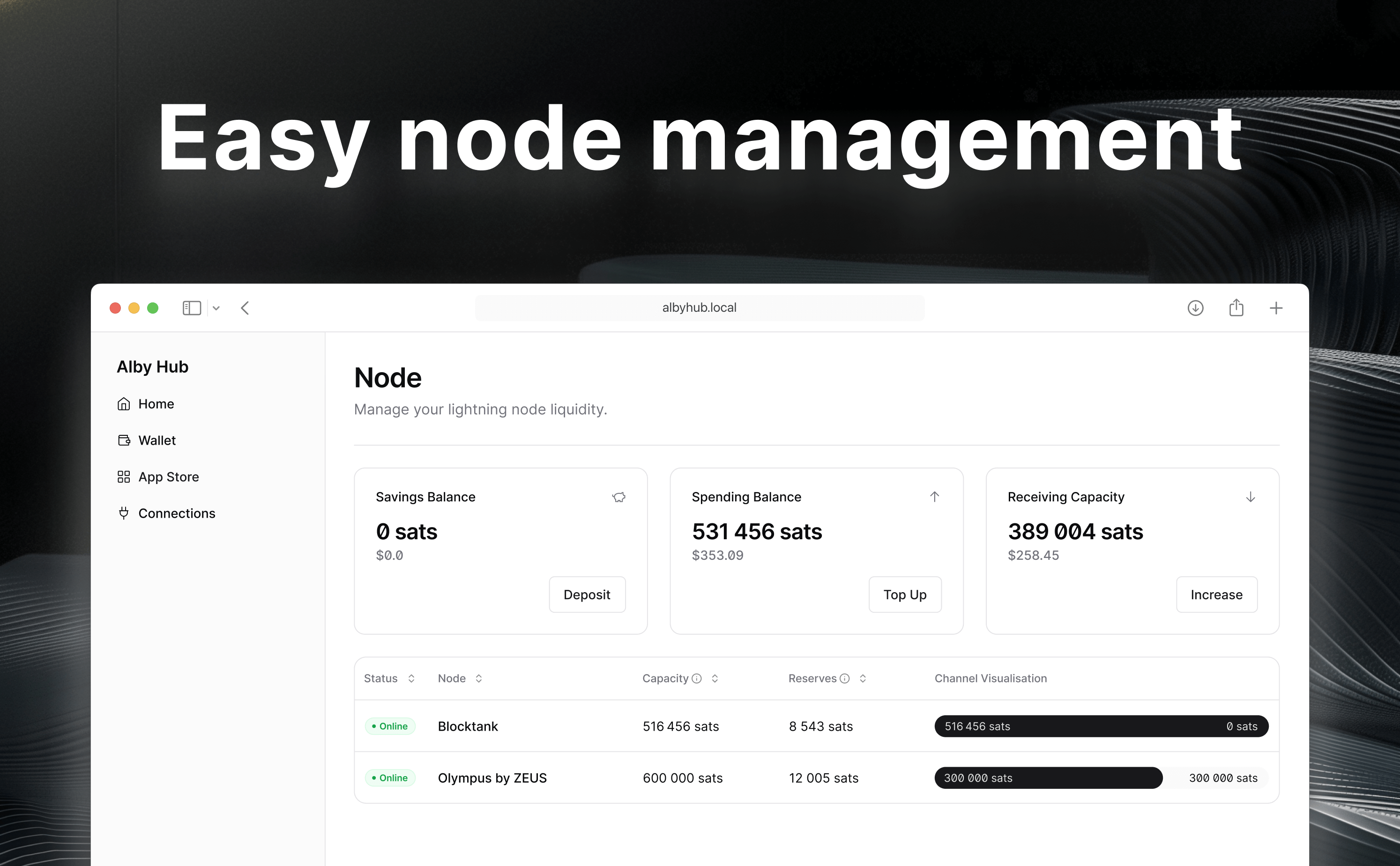 Alby Hub with phoenixd screenshot